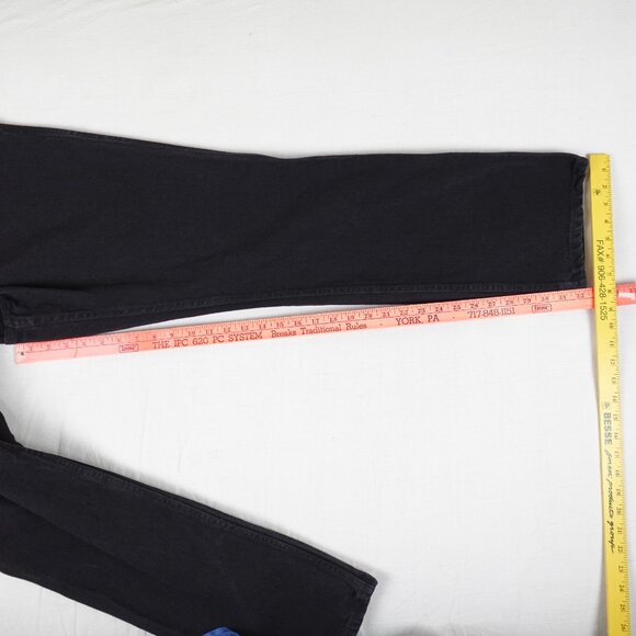 Vintage 90s Mustang Western Jeans Men's 38.5x32 Boot Cut 100% Cotton Black Denim - Picture 10 of 10